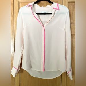 Jcrew Light Pink Button Up With Neon Pink Contrasting